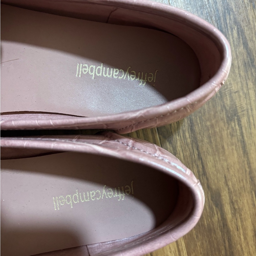 Jeffery Campbell Velviteen Bit Loafer (Women) Pink Croc Embossed size 8 loafers - Picture 3 of 9